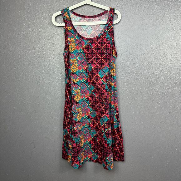 Soft Surroundings Santiago Short Diamond Tile Dress in Cerise Pink Size Large - Picture 1 of 6